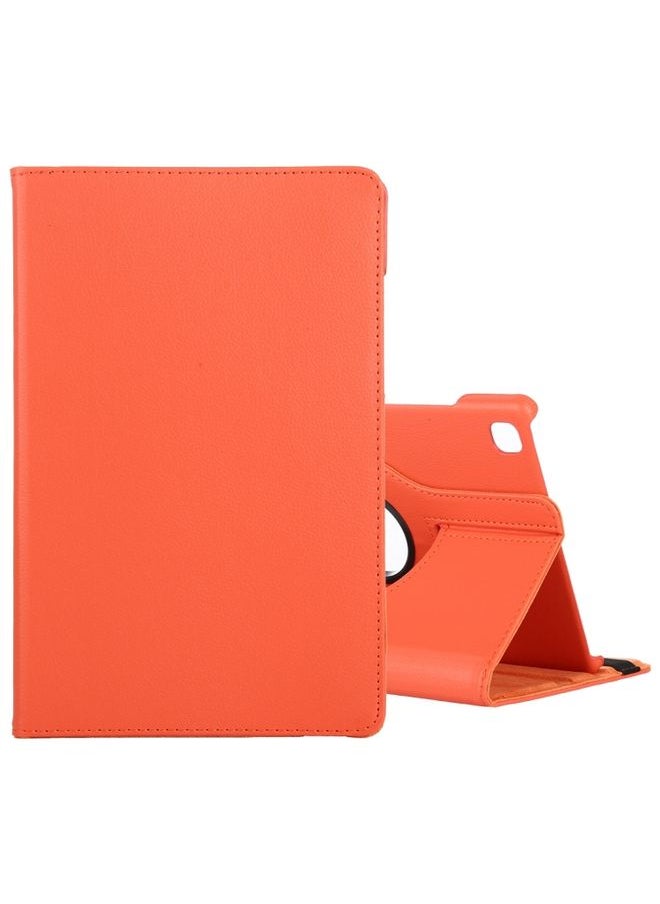 HuHa - Case Cover For Samsung Galaxy Tab A7 T500 Litchi Texture Horizontal Flip 360 Degrees Rotation Leather Case with Holder Orange - Image 1