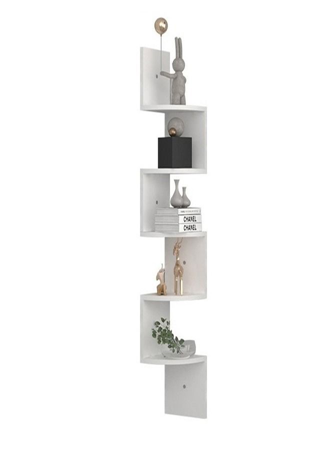 fashionhome Upgraded Wall Mounted Floating Shelf 15 mm Wood Sheet Thickness Decorative White Rack 20 x 20 x 125 cm  - Image 2