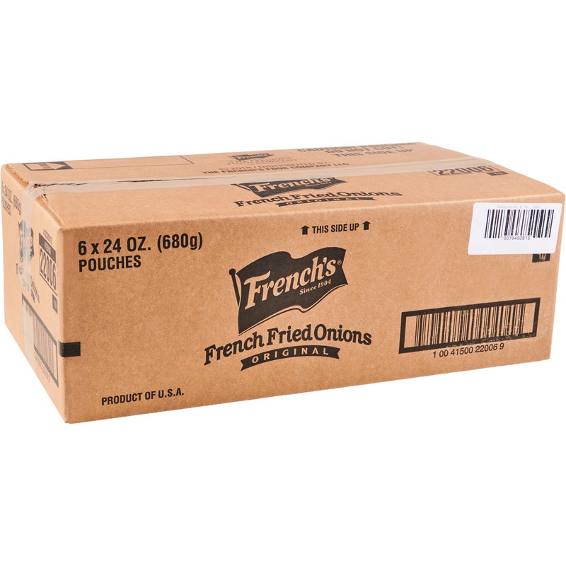 Frenchs Original Crispy Fried Onions 24 oz Pack of 6 Six 24 Ounce Bags of Crunchy Fried Onions to Sprinkle on Salads Potatoes Chicken Burgers and Green Bean Casseroles