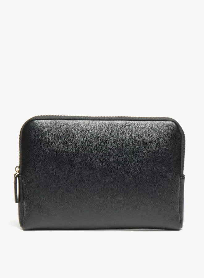 MISSY Missy Solid Tote Bag with Zip Closure and Pouch