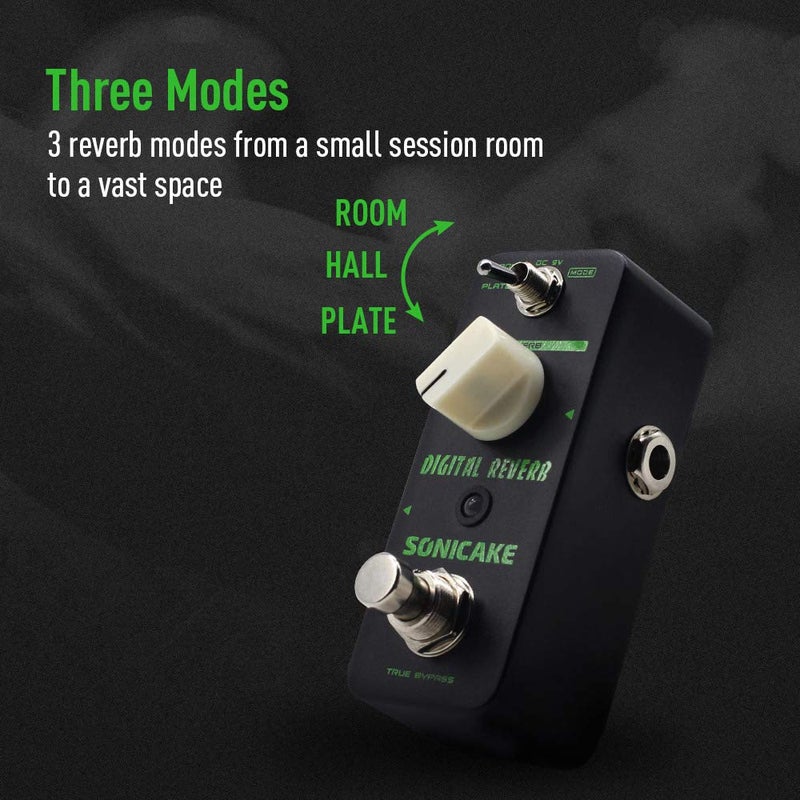 SONICAKE QSS-06 Digital Reverb Mini Guitar Effects Pedal True Bypass - Image 3
