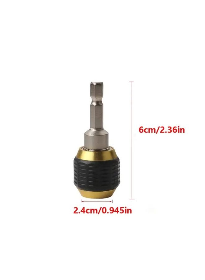 Black 60mm Drill Bit Adapter 1 4 Inch Hex Shank Quick Change Converter For Power Drills - Image 3
