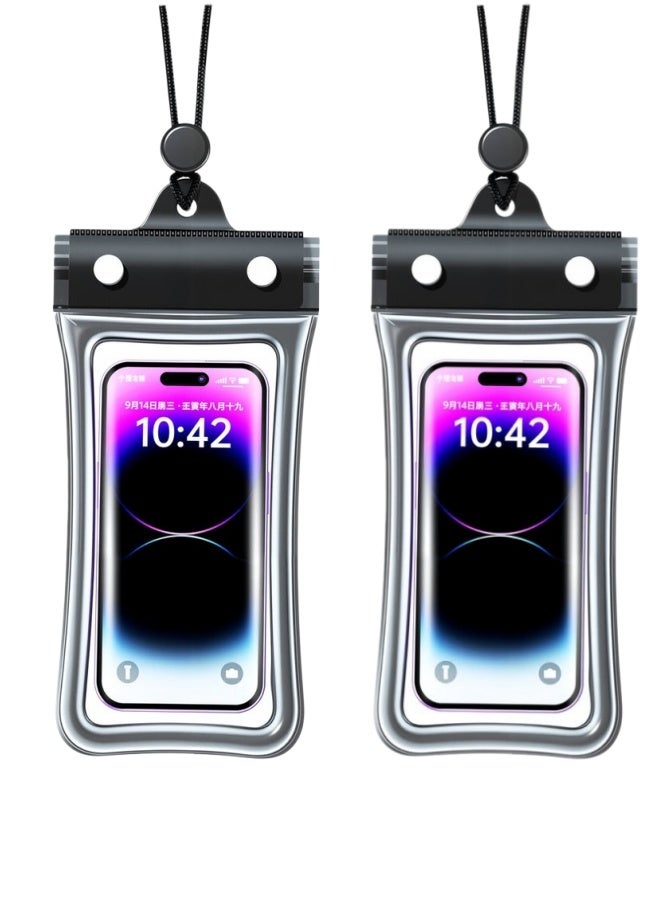 2Pcs Waterproof Phone Case, IPX8 Certified 30M Waterproof Phone Pouch,Quadruple Waterproof Cell Phone Case,Fit for Big Phones up to 6.7'' Compatible with iPhone 12/13/14/15/16 Pro or Max - Image 1