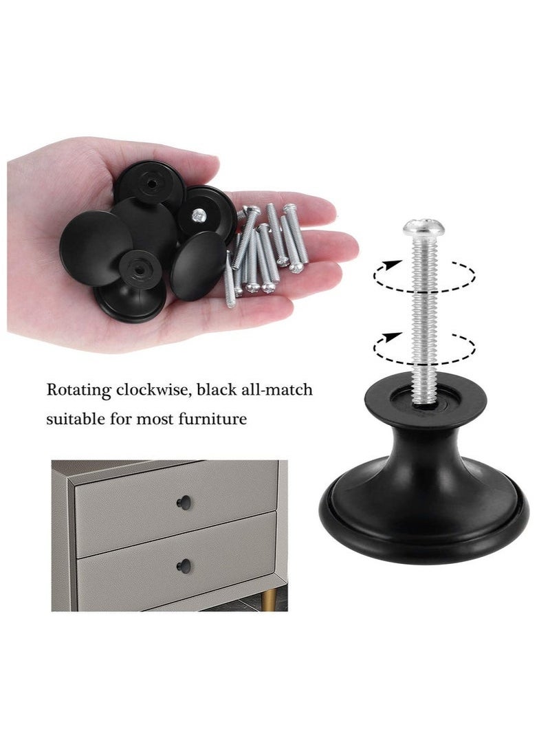 BAEKO 12 PCS Vintage Antique Black Knobs Handle Pulls, 30mm Brass Round Knobs for Cabinet Drawer Kitchen, Bathroom, Cupboard, Home Office Furniture (Black) - Image 3