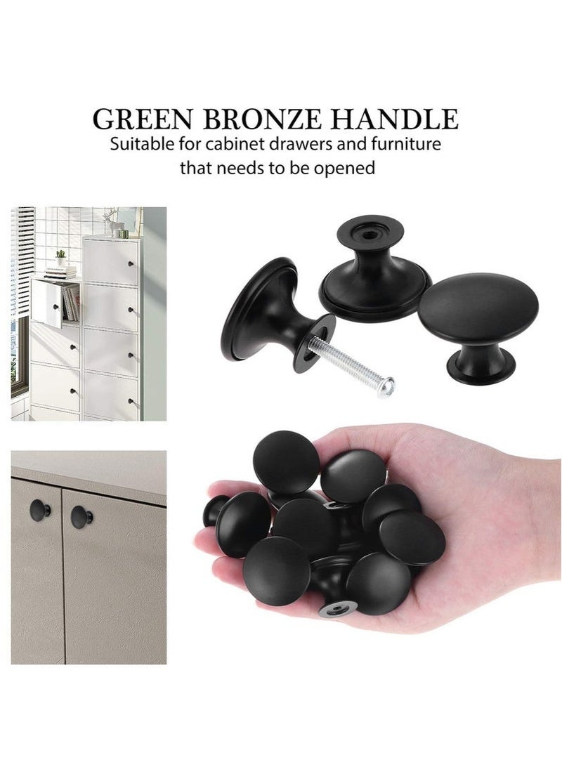 BAEKO 12 PCS Vintage Antique Black Knobs Handle Pulls, 30mm Brass Round Knobs for Cabinet Drawer Kitchen, Bathroom, Cupboard, Home Office Furniture (Black) - Image 5