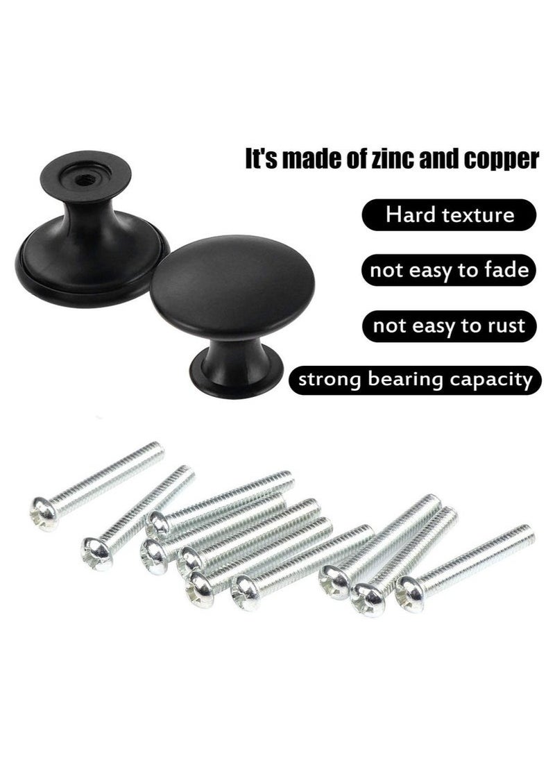 BAEKO 12 PCS Vintage Antique Black Knobs Handle Pulls, 30mm Brass Round Knobs for Cabinet Drawer Kitchen, Bathroom, Cupboard, Home Office Furniture (Black) - Image 4