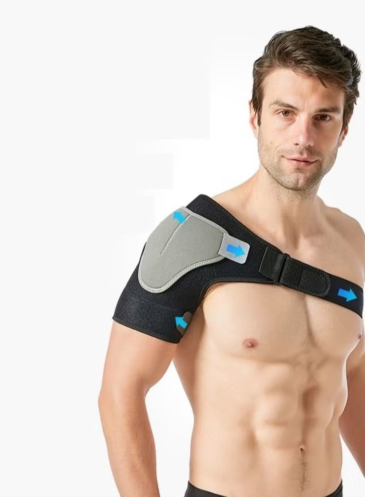 Bukela Shoulder Brace Shoulder Support and Compression Sleeve for Torn Rotator Cuff Dislocated Shoulder Pain Relief Adjustable Fits Shoulder Brace Immobilizer Strap with Ice Pack Pocket - Image 2