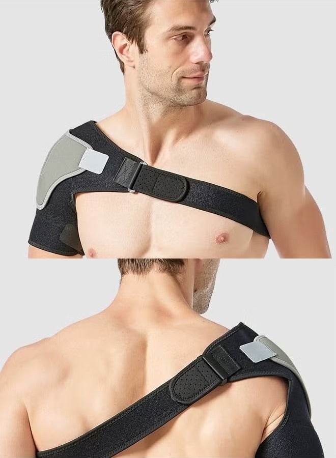 Bukela Shoulder Brace Shoulder Support and Compression Sleeve for Torn Rotator Cuff Dislocated Shoulder Pain Relief Adjustable Fits Shoulder Brace Immobilizer Strap with Ice Pack Pocket - Image 5