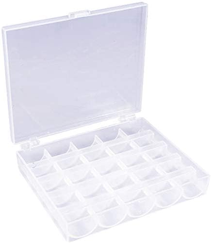VOBRAMY Bobbins Case,25 Slots Bobbins Box Transparent Class 15 Sewing Machine Bobbins Organizer Box 2 Pack - Image 2