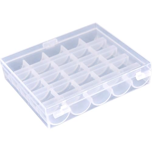 VOBRAMY Bobbins Case,25 Slots Bobbins Box Transparent Class 15 Sewing Machine Bobbins Organizer Box 2 Pack - Image 3