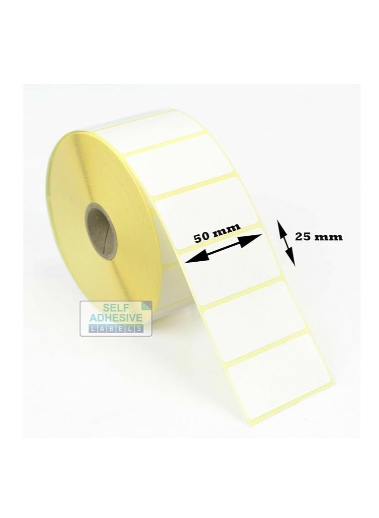 Terabyte 50mm x 25mm Direct Thermal Barcode Label Sticker 1000 Labels per Roll - 5 Rolls - Image 2