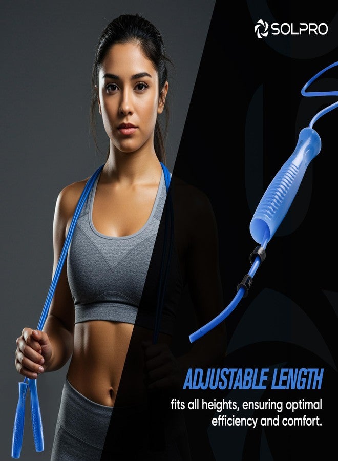 Solpro Ascend Adjustable Jump Rope Skipping Rope for men, women, kids, athletes | Unisex, Tangle-Free, Non-Slip, Durable | Ideal for fitness, cardio, agility & gym workouts. (Blue) - Image 4