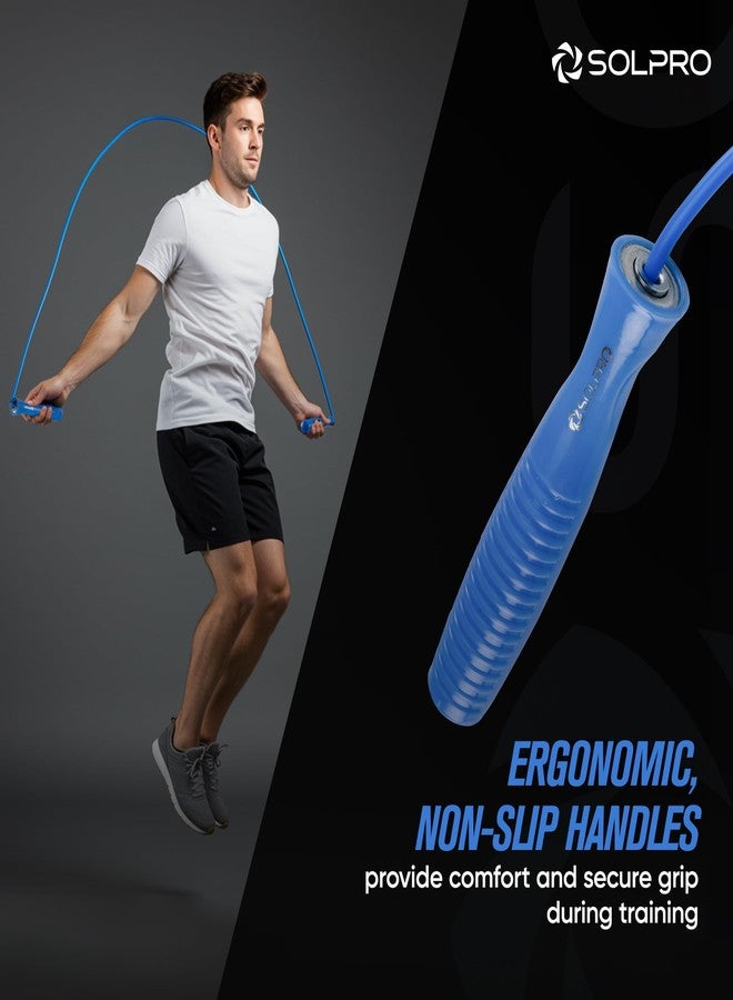 Solpro Ascend Adjustable Jump Rope Skipping Rope for men, women, kids, athletes | Unisex, Tangle-Free, Non-Slip, Durable | Ideal for fitness, cardio, agility & gym workouts. (Blue) - Image 3
