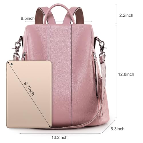 S-ZONE Women's Backpack Handbags, Pink, Medium - Image 4