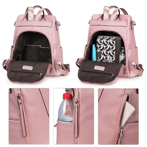 S-ZONE Women's Backpack Handbags, Pink, Medium - Image 3