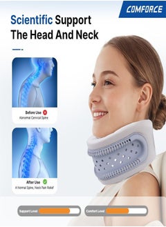 RATSAW Neck Collar Soft Foam Neck Brace for Neck Pain Relief and Support Sleep Snoring Neck Brace Adjustable Neck Brace Keeps Vertebrae Stable and Aligned  - Image 3