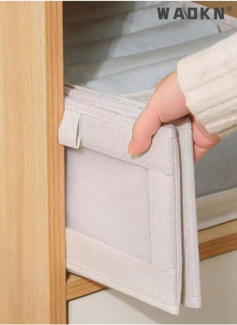 WAOKN 3-Piece Foldable Cloth Storage Box,Foldable Closet Storage Organizer Washable Closet Storage Box with Carrying Handles Cube Storage Bin for Clothes Wardrobe Home Bedroom Office for Clothing,Jeans  - Image 5