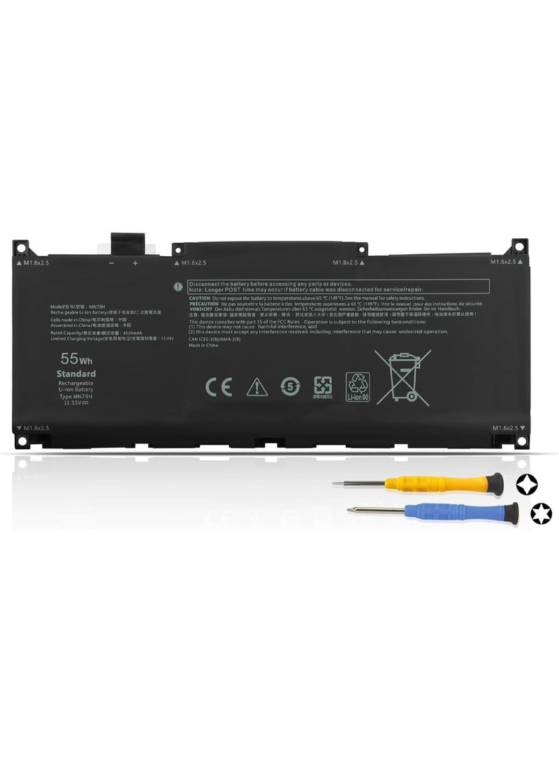 Terabyte MN79H Battery Compatible for Dell XPS 13 Plus 9320 XPS 13 9340 Series P151G P151G001 P151G002 Intel Core Ultra 5 125H 7 155H 165H 12th Gen i5-1240P i7-1260P J7H5M NXRKW 0NXRKW 0MN79H 0J7H5M 55Wh - Image 1