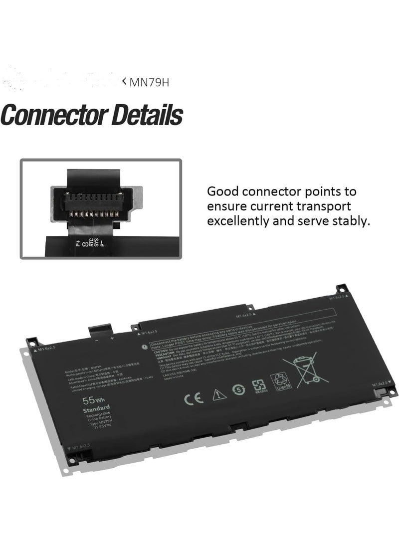Terabyte MN79H Battery Compatible for Dell XPS 13 Plus 9320 XPS 13 9340 Series P151G P151G001 P151G002 Intel Core Ultra 5 125H 7 155H 165H 12th Gen i5-1240P i7-1260P J7H5M NXRKW 0NXRKW 0MN79H 0J7H5M 55Wh - Image 3