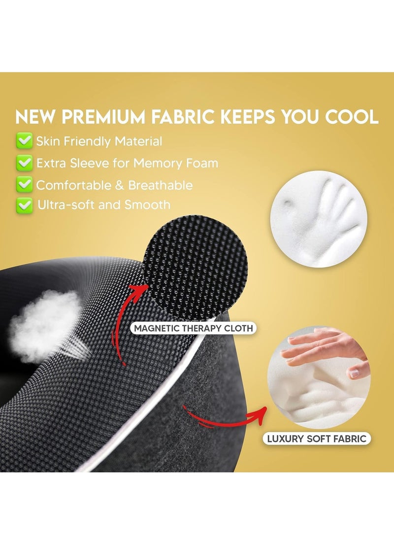 Generic - Travel Neck Pillow Memory Foam U Shaped Neck Support 100% Pure Memory Foam Pillow Ergonomic Design Soft Best Full Neck Surround Pillow Sleep for Airplane Car Office and Home Resting (Black) - Image 1