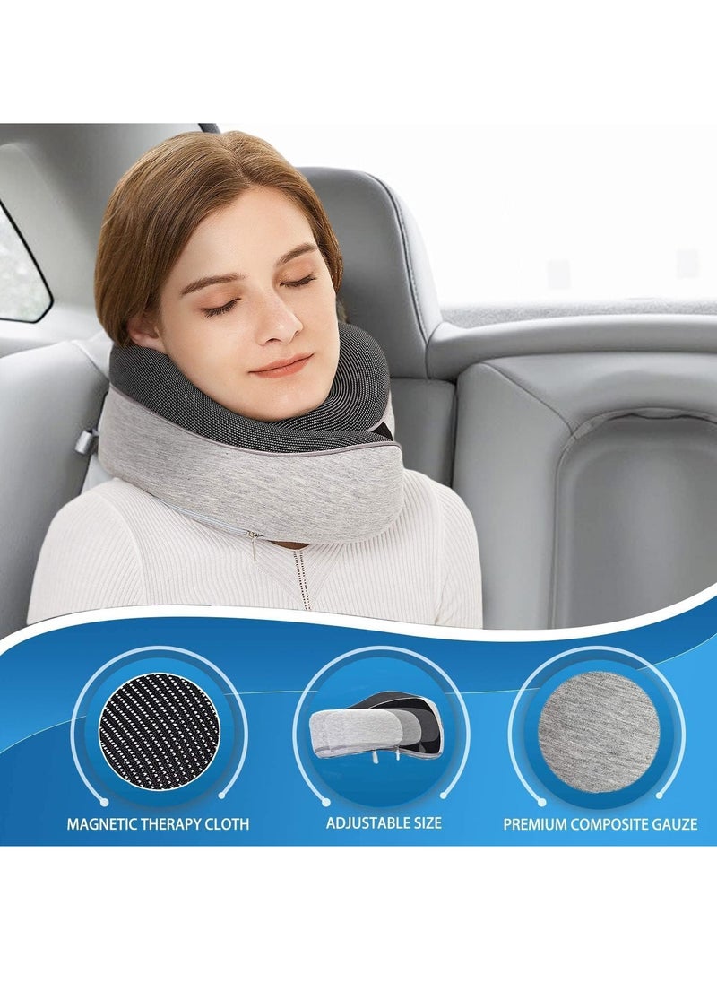 Generic - Travel Neck Pillow Memory Foam U Shaped Neck Support 100% Pure Memory Foam Pillow Ergonomic Design Soft Best Full Neck Surround Pillow Sleep for Airplane Car Office and Home Resting (Black) - Image 1