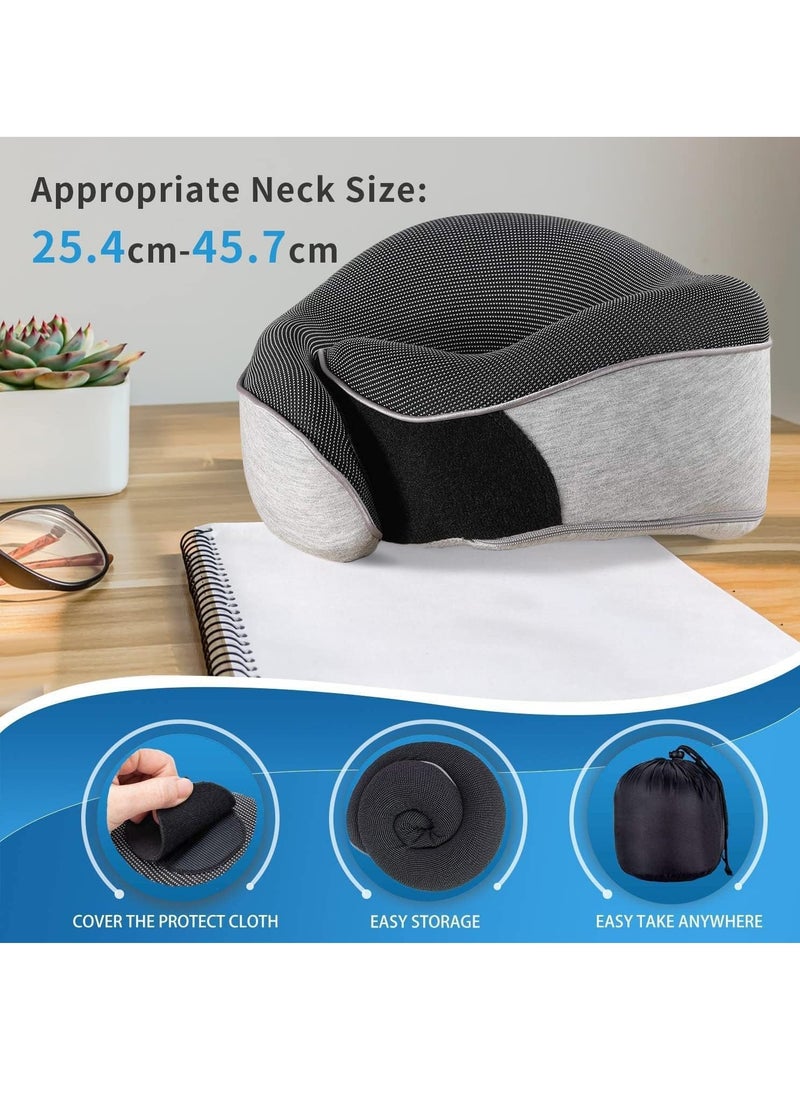Generic - Travel Neck Pillow Memory Foam U Shaped Neck Support 100% Pure Memory Foam Pillow Ergonomic Design Soft Best Full Neck Surround Pillow Sleep for Airplane Car Office and Home Resting (Black) - Image 1