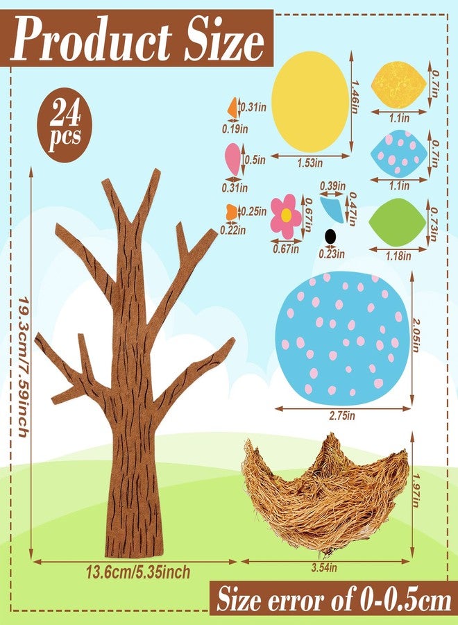 Flutesan 24 Pcs Spring Bird Nest Craft Kit Happy Spring Ornaments with Stickers Make Your Own Bird Ornament Arts and DIY Crafts Gift for Home Activity Birthday Decotation - Image 2