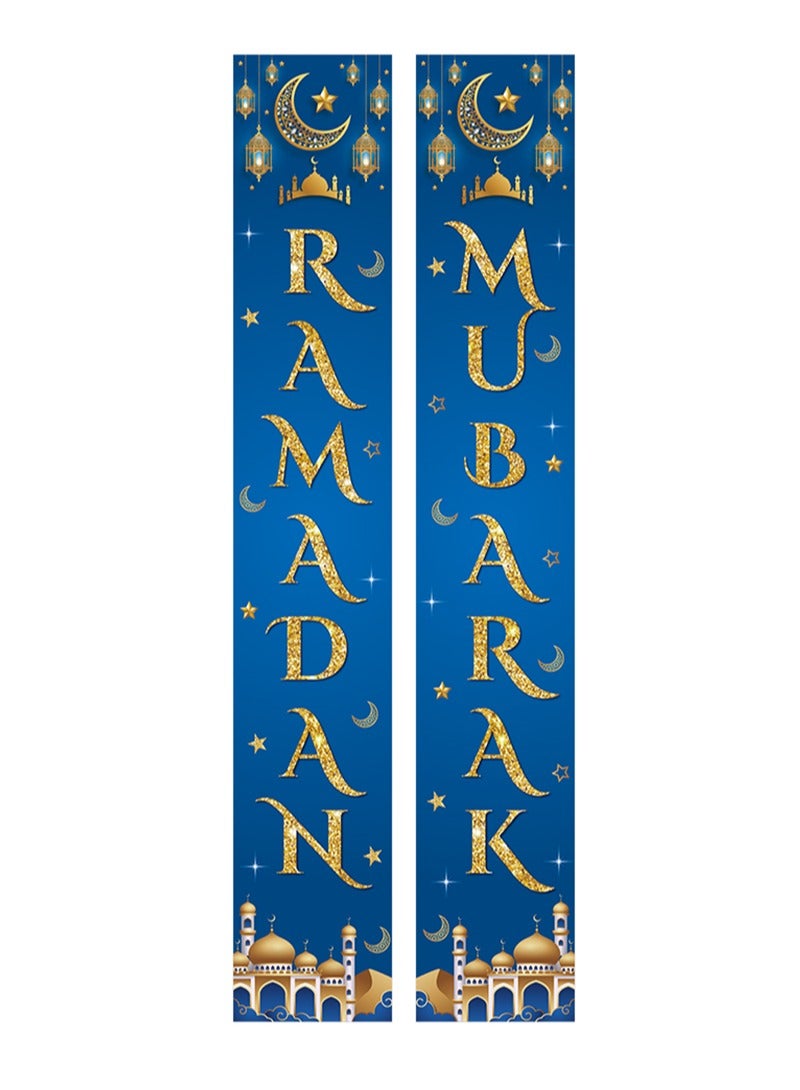 Aikanbo Ramadan Kareem Hanging Banner Decoration - 180 x 30 cm Ramadan Banner Front Door Porch Sign Decoration for Home Indoor Outdoor,Eid Background Ramadan Mubarak Party Decoration - Image 5