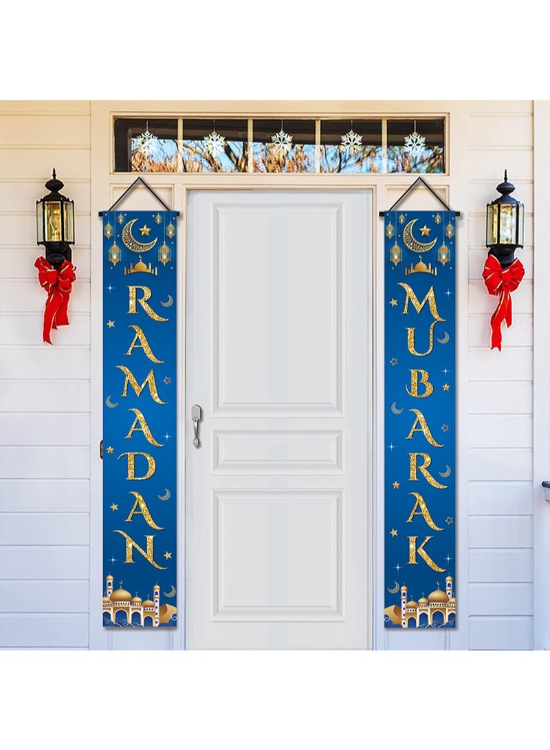Aikanbo Ramadan Kareem Hanging Banner Decoration - 180 x 30 cm Ramadan Banner Front Door Porch Sign Decoration for Home Indoor Outdoor,Eid Background Ramadan Mubarak Party Decoration - Image 3
