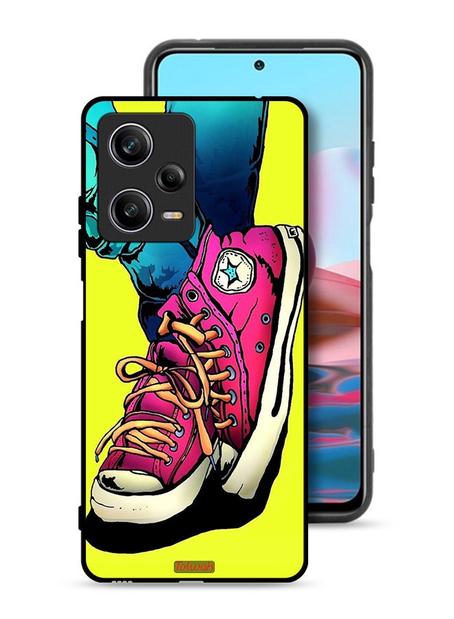 Tolwak Xiaomi Redmi Note 12 Pro Protective Case Cover Canva Shoes Art  - Image 1