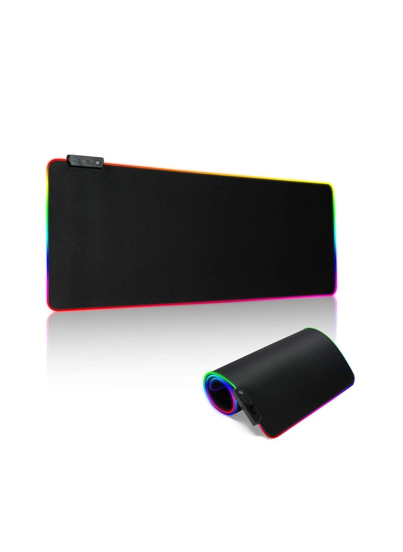 Flash Hawk - Large RGB Gaming Mousepad with Nonslip Base 14 Kinds of RGB Lights Mode for Live Broadcasting, Gaming and Work 800x300x4mm - Image 1