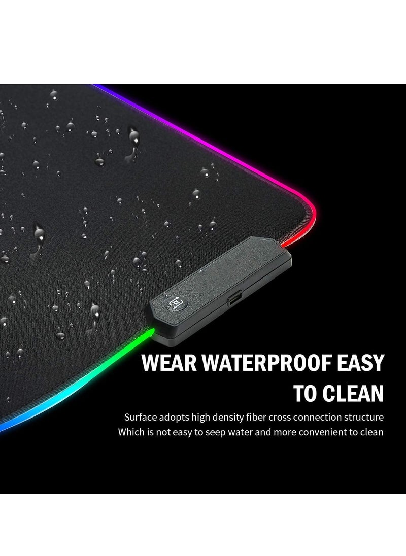 Flash Hawk - Large RGB Gaming Mousepad with Nonslip Base 14 Kinds of RGB Lights Mode for Live Broadcasting, Gaming and Work 800x300x4mm - Image 1