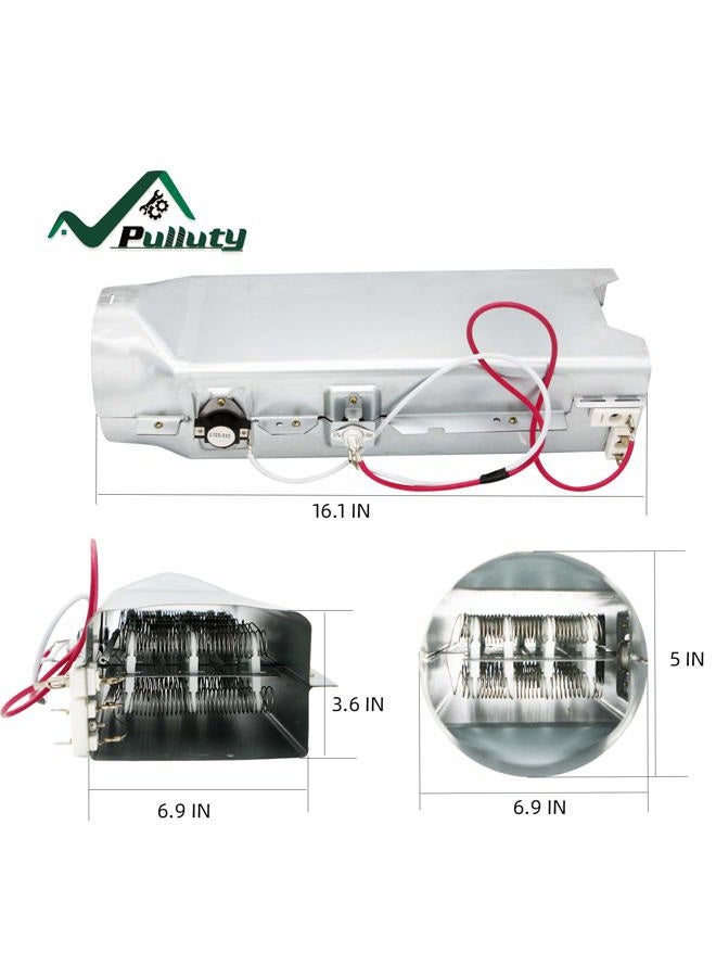 Pulluty DLE5977W DLE3777W DLE2516W DLE3733S DLE0442W DLE3400W DLE7177WM 5301EL1001A Dryer Heating Element Assembly Replacement for LG and Kenmore Sears' Laundry Dryer,Replace 5301EL1001J 5301EL1001H - Image 3