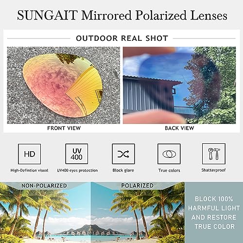 SUNGAIT Women's Lightweight Oversized Aviator Sunglasses - Classic Style Polarized Lens - Image 4