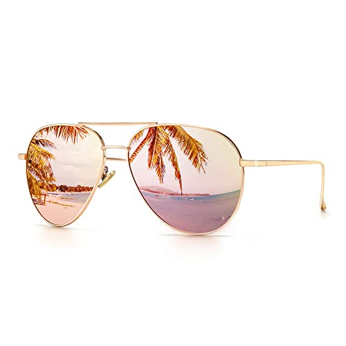 SUNGAIT Women's Lightweight Oversized Aviator Sunglasses - Classic Style Polarized Lens - Image 1