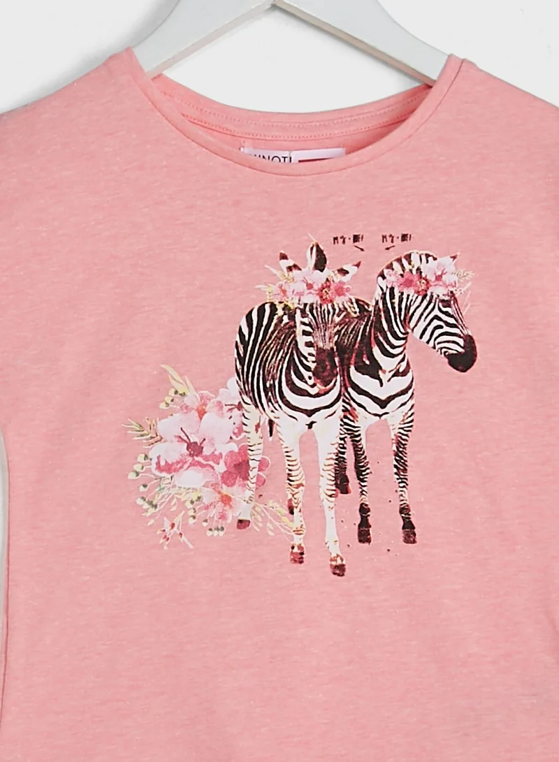 MINOTI Kids Zebra Print T-Shirt