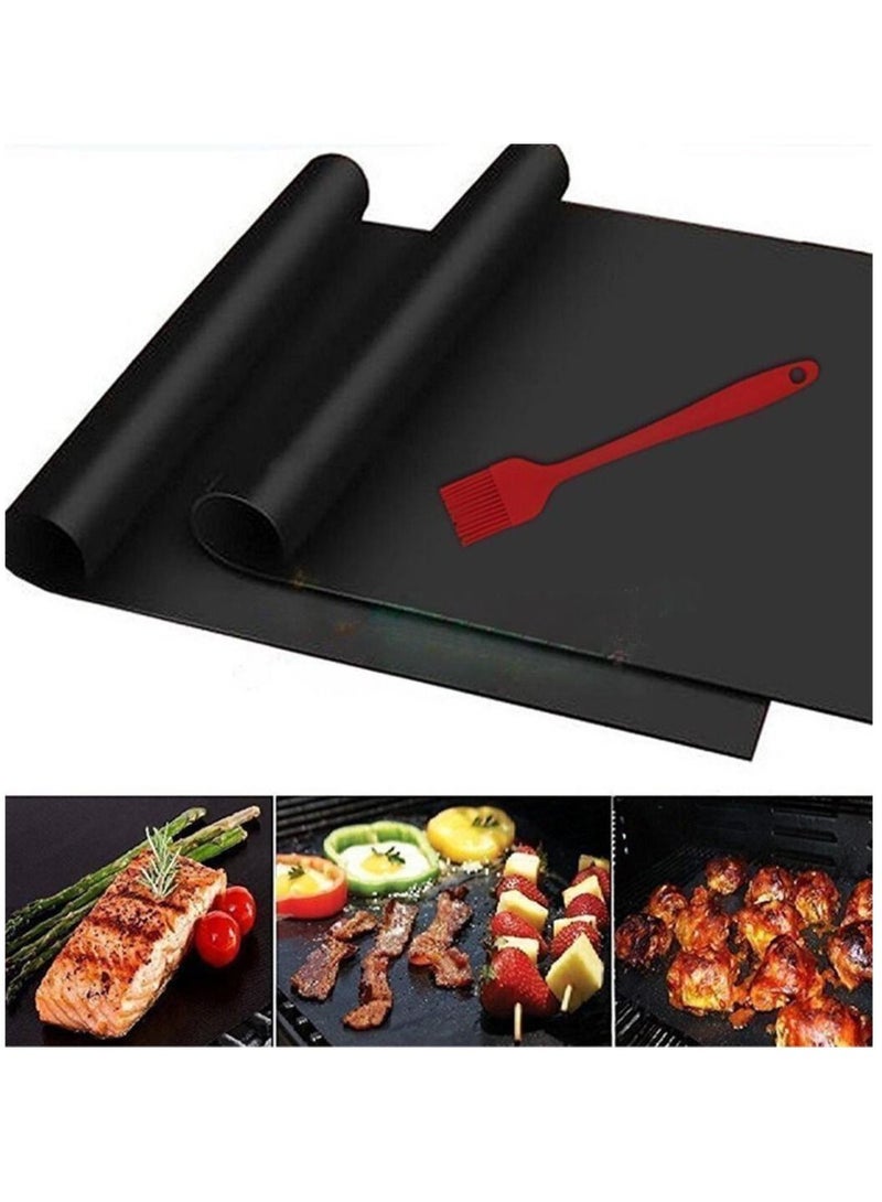 Y&D 5-Piece Reusable Non Stick BBQ Grill Mat Set For Electric Grill Gas Charcoal BBQ And Camping 40*33cm  - Image 3