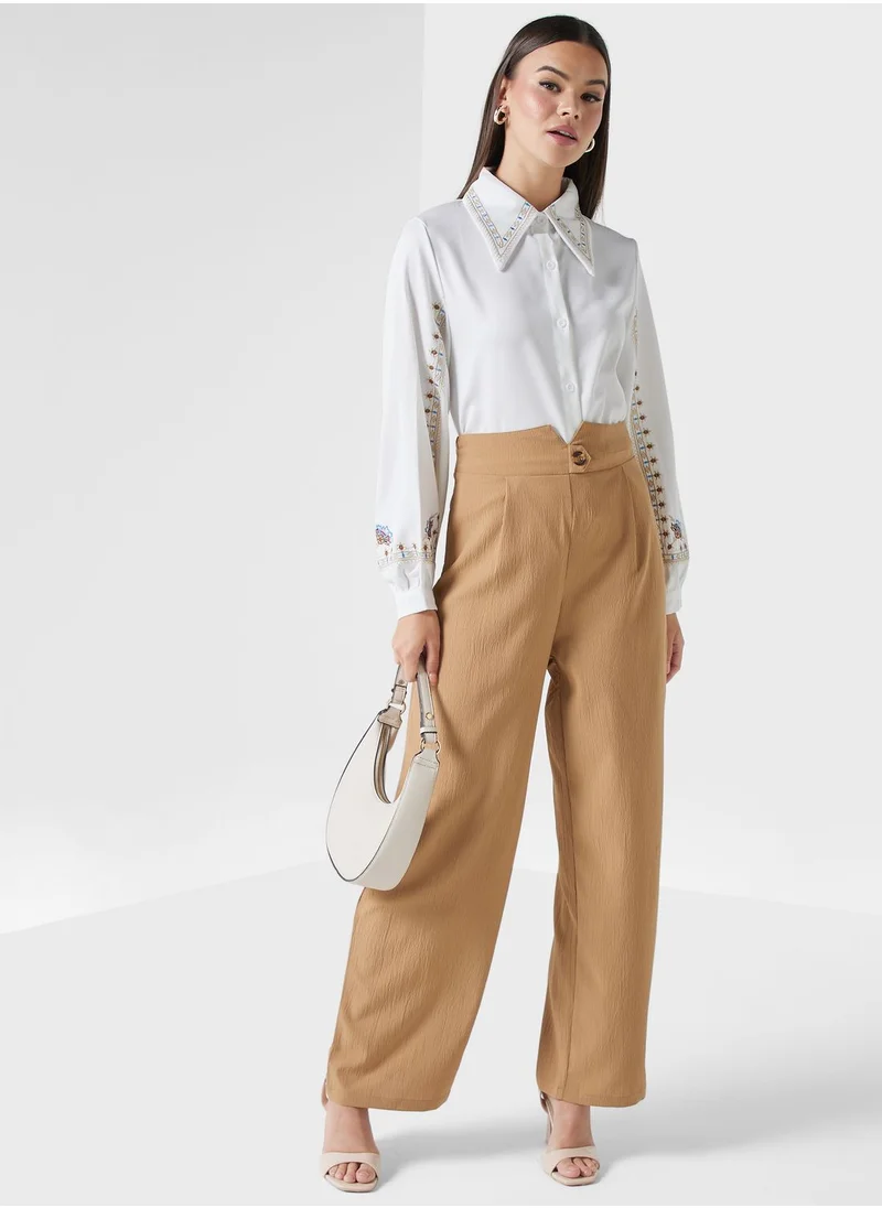 ايلا Printed Sleebe Button Down Shirt