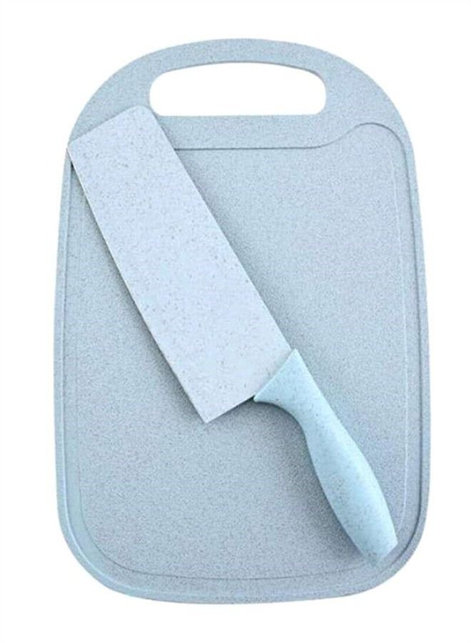 BLOOMING TIME 7-Piece Wheat Straw Kitchen Knife With Cutting Board Set Blue  - Image 2