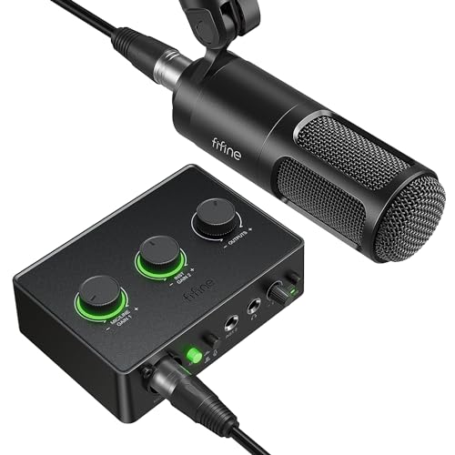 FIFINE Podcast Equipment Bundle Set Music Recording Kit with Studio Dynamic Microphone and USB Audio Mixer with XLR Mic Input Headphone Monitoring Volume Knob for VocalVoice OverAmpliTank KS6 - Image 1
