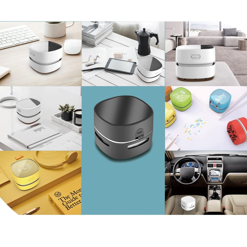 ODISTAR Desktop Vacuum Cleaner, Mini Table dust Sweeper Energy Saving,High Endurance up to 400 mins,360º Rotatable Design for Keyboard/Home/School/Office (Black) - Image 5