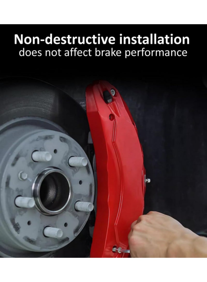 4PCS Car 3D Disc Brake Caliper Covers Front & Rear Accessories ABS Plastic Wheel Hub Brake Cover Universal Car Decoration - Image 2