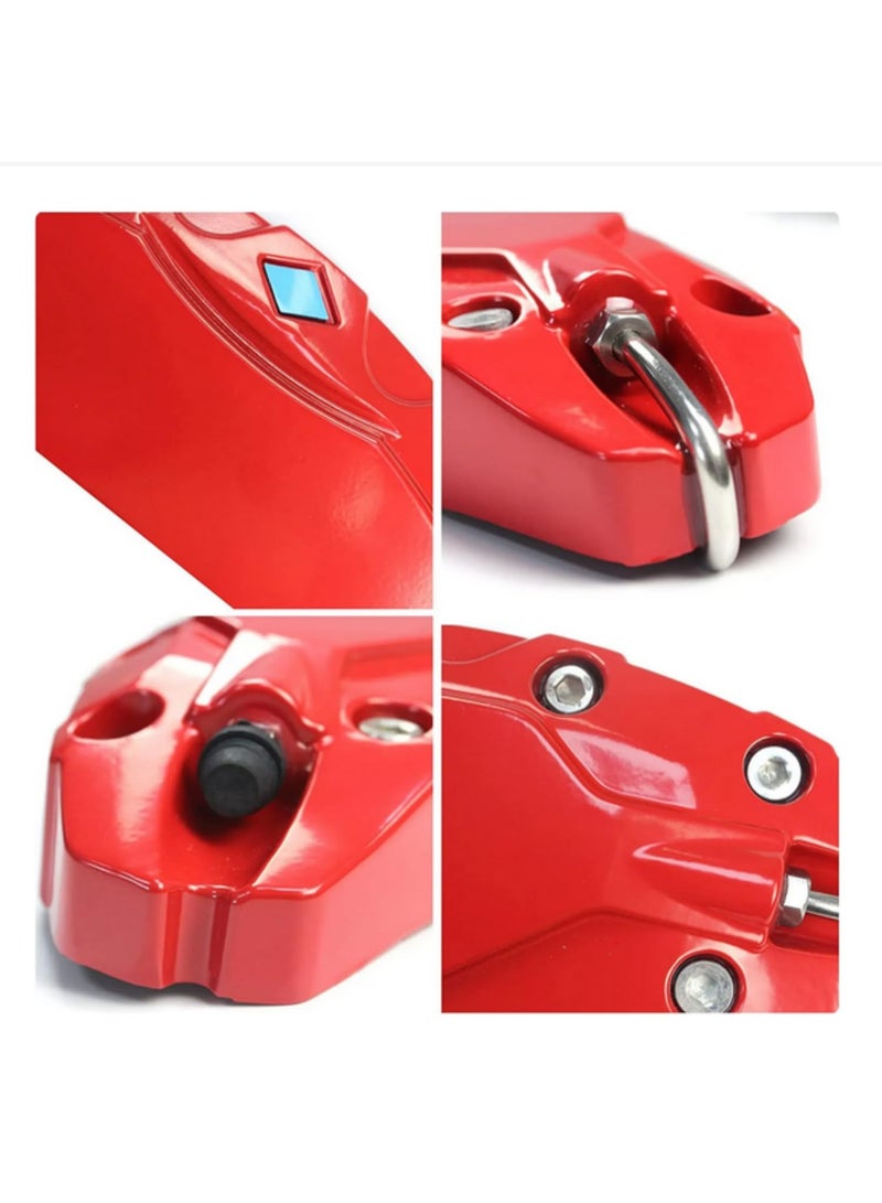 4PCS Car 3D Disc Brake Caliper Covers Front & Rear Accessories ABS Plastic Wheel Hub Brake Cover Universal Car Decoration - Image 3