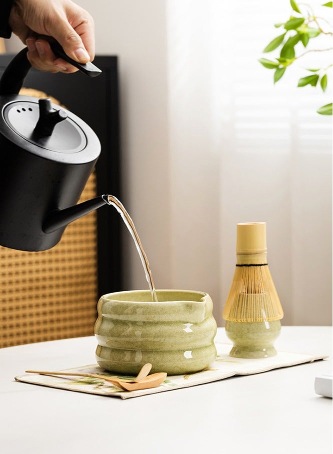 فورثكان طقم شاي ماتشا 7 قطع مع مضرب ووعاء، طقم ماتشا ياباني لمراسم الشاي، طقم مضرب ووعاء ماتشا من السيراميك لصنع اللاتيه، هدية لعشاق الماتشا والمبتدئين - Image 3