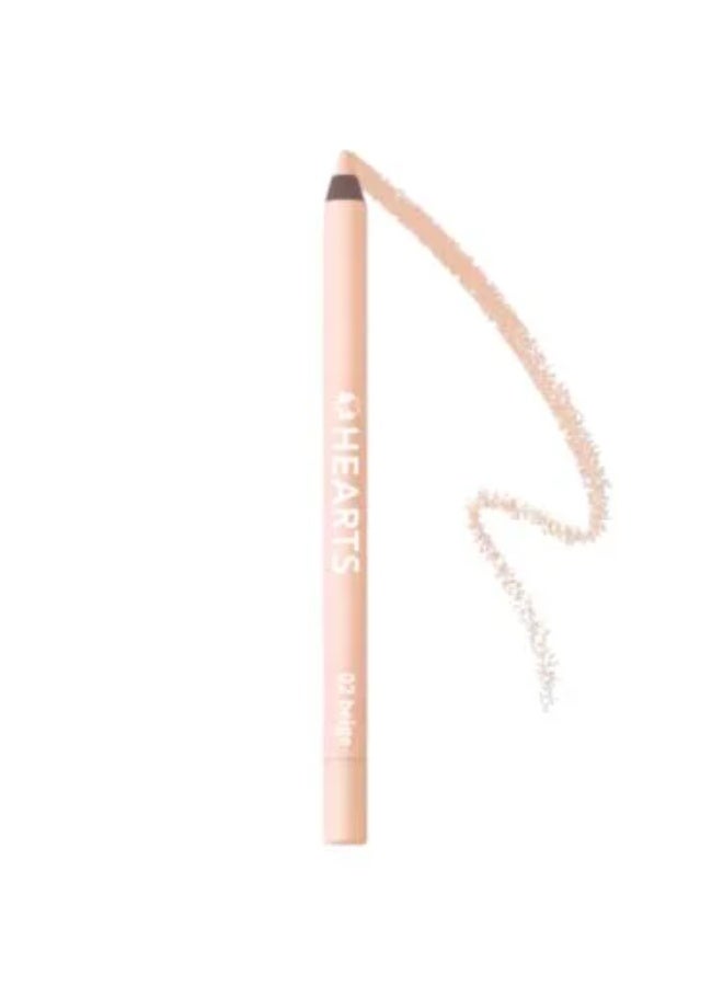 Hearts Waterproof Eyeliner Pencil, 02 Beige