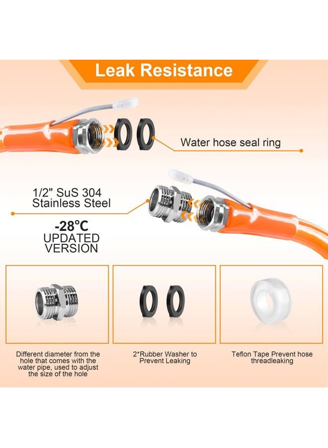 Ficstar 20FT Heated Water Hose for RV, Heated Drinking Water Hose Antifreeze to -45°F, Water Heater Thermostat with Self-regulating Function, 5/8" I.D. with 3/4" GHT Adapter, Lead and BPA Free,No Odor - Image 2