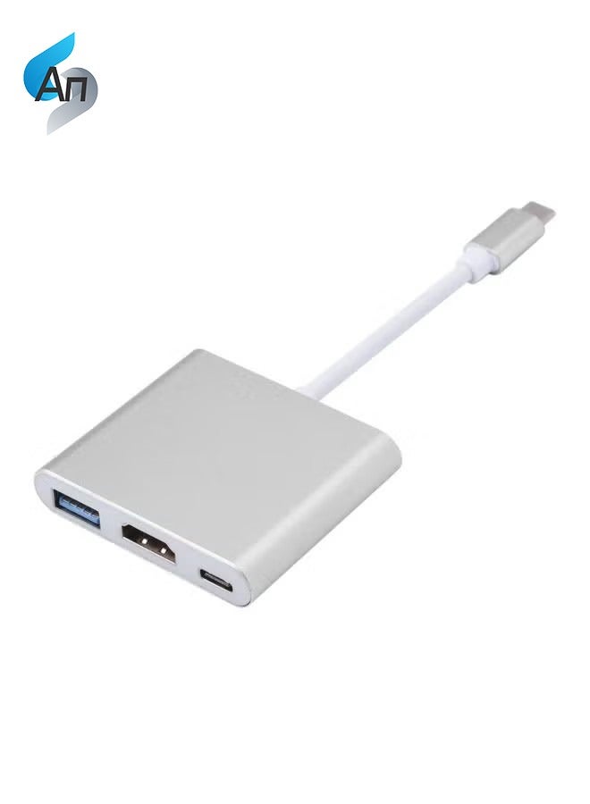 An Type-C To 4K HDMI USB Convertible Adapter For Apple Macbook Grey - Image 1