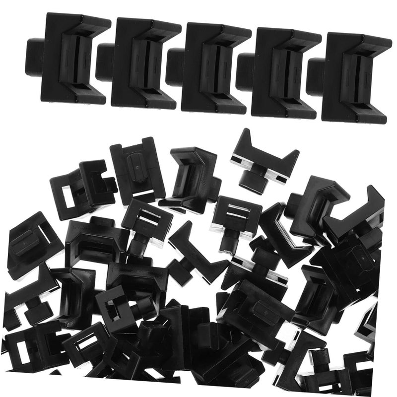 Cable Tie Mounting Base Holder 100 Pcs Black Nylon Saddle Fixing Mount - Image 2