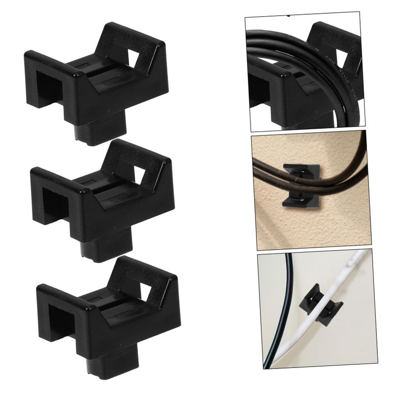 Cable Tie Mounting Base Holder 100 Pcs Black Nylon Saddle Fixing Mount - Image 3