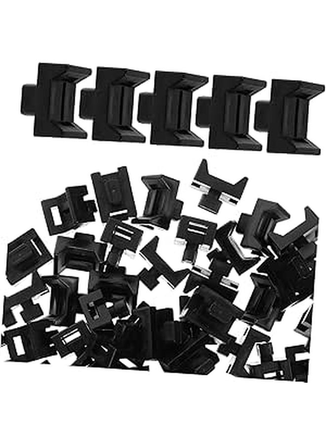 Cable Tie Mounting Base Holder 100 Pcs Black Nylon Saddle Fixing Mount - Image 1